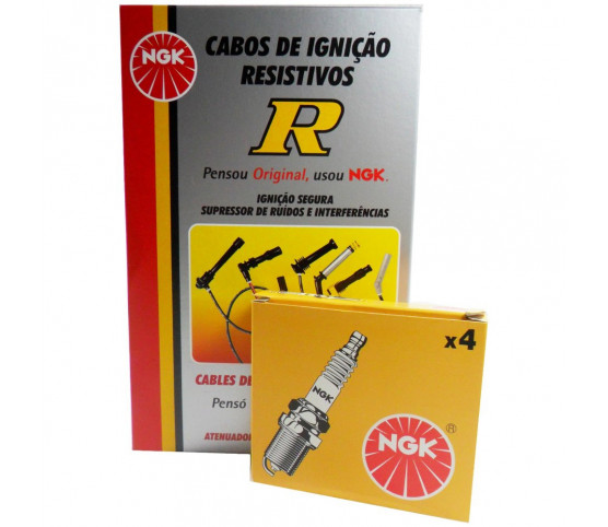 Kit Cabos + Velas NGK Fiat Palio Weekend 1.3 16V Fire Gasolina 2000/