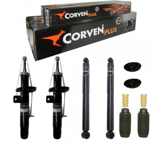 4 Amortecedores Corven + Kits Suspensão Completo Citroen C3 2003/