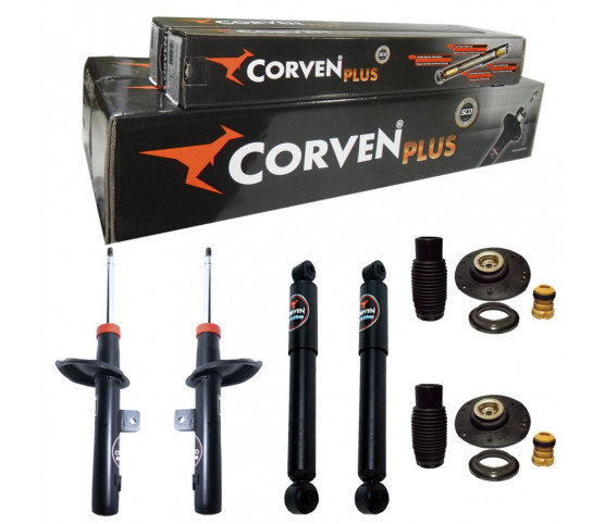 4 Amortecedores Corven + Kits Suspensão Peugeot 206 1.0 16v
