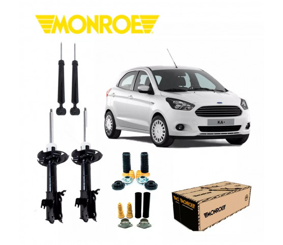 4 Amortecedores Monroe + Kits Ford Ka 14/