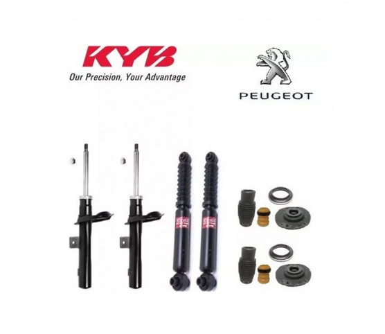 4 Amortecedores Kayaba + Kits Peugeot 207 2008/2015