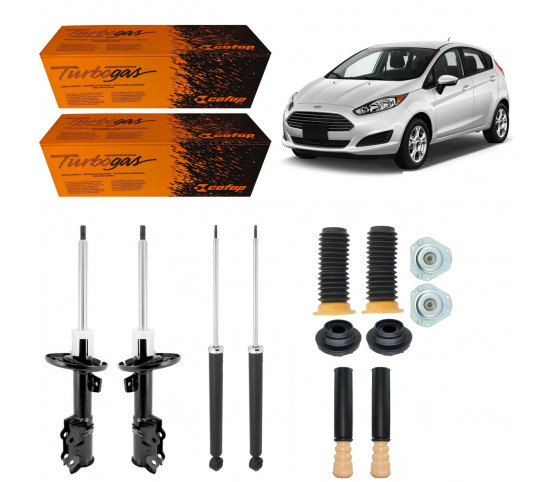 4 Amortecedores Cofap + Kits Ford New Fiesta 2014/