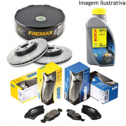 Freio Discos Ventilados Pastilhas Fluido Gm Celta 1.4 00/06 (Kit Dianteiro)