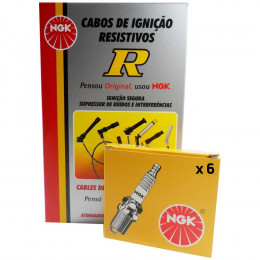 Kit Cabos + Velas NGK Ford Ranger 4.0 V6 OHV Gasolina 94/97