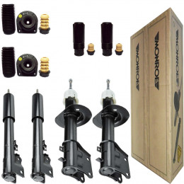 4 Amortecedores Monroe + Kits Fiat Siena 1.0 Fire 2001/