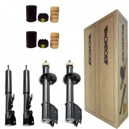 4 Amortecedores Monroe + Kits Fiat Uno Mille Way 1.0 2008/2014