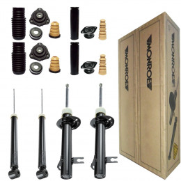4 Amortecedores Monroe + Kits Ford Fiesta 1.6 2001/2012
