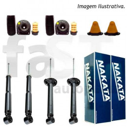 4 Amortecedores Nakata + Kits Fiat Strada 2001/2007