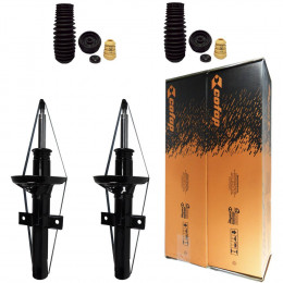 2 Amortecedores Dianteiros Cofap + Kits Courier 1.3/4/6 Dir. Hid. 97/