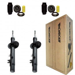 2 Amortecedores Dianteiros Monroe + Kits Citroen C3 Todos 2001/2012