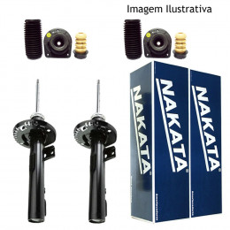 2 Amortecedores Dianteiros Nakata + Kits Fiat Strada 2001/2013
