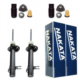 2 Amortecedores Dianteiros Nakata + Kits Ford Fiesta Sedan 2003/2014