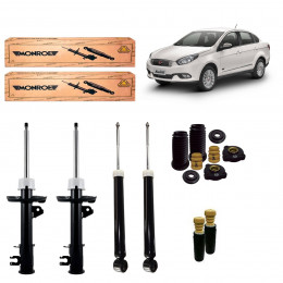 4 Amortecedores Monroe + Kits Sampel Fiat Grand Siena 2012/