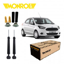 2 Amortecedores Traseiros Monroe + Kits Ford Ka 14/