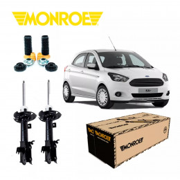 2 Amortecedores Dianteiros Monroe + Kits Ford Ka 14/