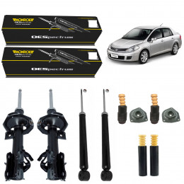 4 Amortecedores Monroe + Kits Nissan Tiida 2007/2013