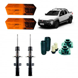 2 Amortecedores Dianteiros Cofap + Kits Sampel Strada Adventure Locker 2008/2020