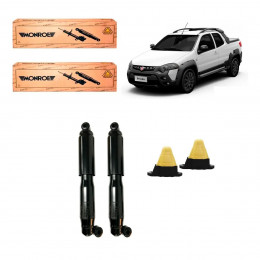 2 Amortecedores Tras Monroe + Kits Sampel Strada Lock 08/20