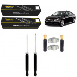 2 Amortecedores Traseiros Monroe + Kits Gm Cruze 2011/2016