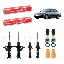 4 Amortecedores Kayaba + Kits Honda Civic H.Grossa 2001/2006