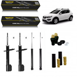 4 Amortecedores Monroe + Kits Sampel Sandero Stepway 15/20