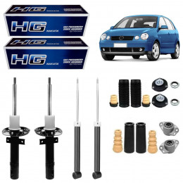 4 Amortecedores Nakata + Kits Vw Polo 2002/2006