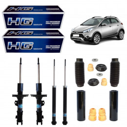 4 Amortecedores Nakata + Kits Hyundai Hb20x 2012/2015