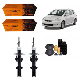 2 Amortecedores Dianteiros Cofap + Kits Honda Fit 2003/2008