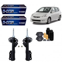 2 Amortecedores Dianteiros Nakata + Kits Honda Fit 2003/2008