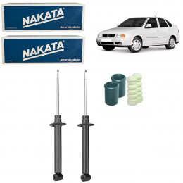 2 Amortecedores Traseiros Nakata + Kits Polo Classic 97/03