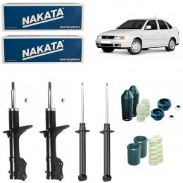 4 Amortecedores Nakata + Kits Vw Polo Classic 1997/2003