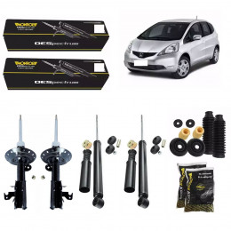 4 Amortecedores Monroe + Kits Axios Honda Fit City 2009/2014