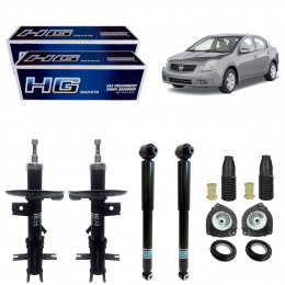 4 Amortecedores Nakata   Kits Suspensao Completo Nissan Sentra 