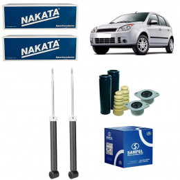 2 Amortecedores Traseiros Nakata + Kits Sampel Fiesta 02/14