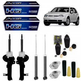 4 Amortecedores Nakata + Kits Axios Bora Golf 1999/2012