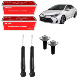 2 Amortecedores Traseiros Kayaba + Kits Sampel Corolla 2020/