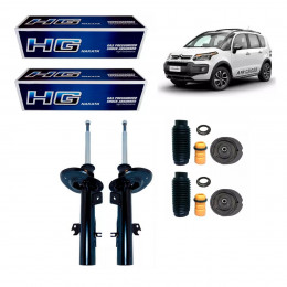 2 Amortecedores Dianteiros Nakata + Kits Citroen Aircross 2010/
