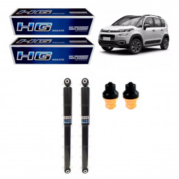 2 Amortecedores Traseiros Nakata + Kits Citroen Aircross 2018/