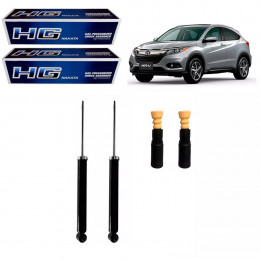 2 Amortecedores Traseiros Nakata + Kits Sampel Honda Hrv 2016/2021