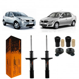 2 Amortecedores Dianteiros Cofap + Kits Renault Logan 2007/2013 Sandero 2007/2014