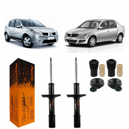 2 Amortecedores Dianteiros Cofap + Kits Renault Logan 2007/2013 Sandero 2007/2014