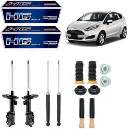 4 Amortecedores Nakata + Kits Ford New Fiesta 2011/2018