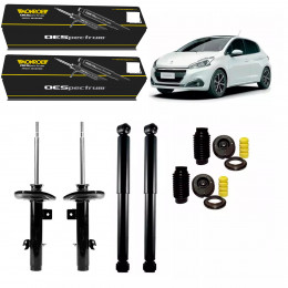 4 Amortecedores Monroe + Kits Peugeot 208 Manual 2013/2019