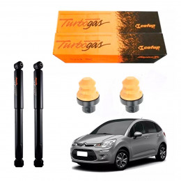 2 Amortecedores Traseiros Cofap + Kits Citroen C3 2013/2021