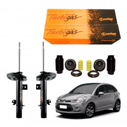 2 Amortecedores Dianteiros Cofap + Kits Citroen C3 Manual 2013/2021