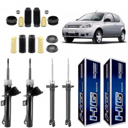 4 Amortecedores Nakata + Kits Axios Ford Ka 2007/2011