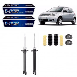 2 Amortecedores Traseiros Nakata + Kits Axios Ford Ka 2007/2011