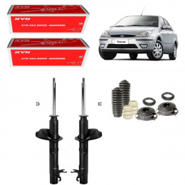 2 Amortecedores Dianteiros Kayaba + Kits Axios Ford Focus 2000/2008