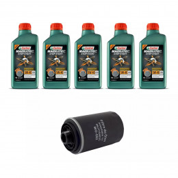 Kit Troca Óleo Castrol 5w40 Audi A4 Tsfi 2.0 2008/2012 Q3 Tfsi 2.0 2012/