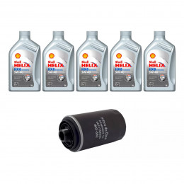 Kit Troca Óleo Shell 5w30 Audi A4 Tsfi 2.0 2008/2012 Q3 Tfsi 2012/